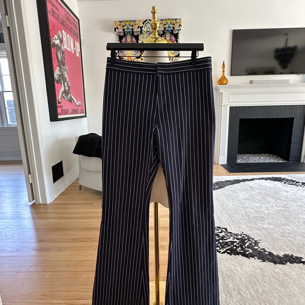 Derek Lam 10 Crosby Navy Pinstripe Trousers